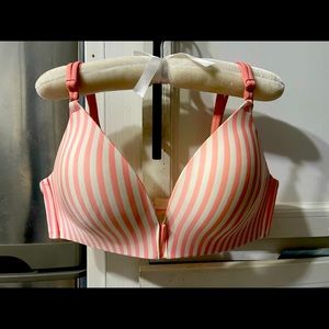 Victoria Secrets Iconic Pink and White Striped Bra